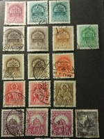 Stamp line 1926-1928 pengő penny holy crown cartridge line Hungarian Royal Mail