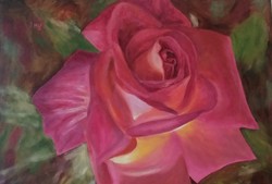 Antyipina Galina: Rózsa (Hiperrealizmus), olajfestmény, vászon, 50x70cm