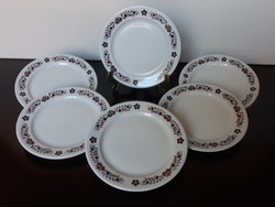Alföldi porcelain 6 small plates with brown Hungarian pattern