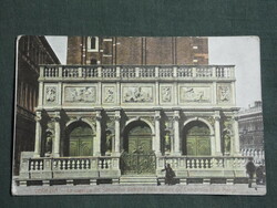Postcard, Italy, Venice, sansovino's loggetta, panorama detail
