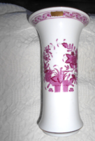 Indiai kosár mintával  váza   Herendi porcelán 15 cm