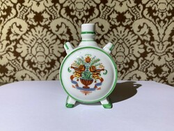 Zsolnay pajzspecsétes szerenádos porcelán mini kulacs, butykos dugó nélkül - 10x6x3 cm