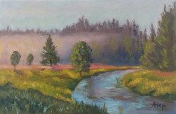 Antyipina galina: landscape, oil painting, canvas. 19X30cm