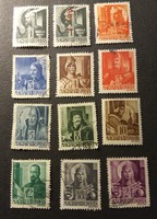 Stamp series 1943-1944 military leaders, statesmen famous persons Hungarian Royal Mail