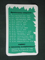 Card calendar, lumber yards, DIY stores, Budapest, graphic artist, pine wood, 1972, (5)
