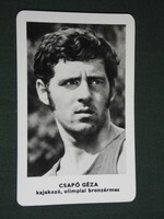 Kártyanaptár,Sportpropaganda,Olimpia bajnokok,Csapó Géza kajakozó bronzérmes,1973,   (5)