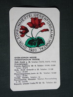 Card calendar, Győr Sopron County Tourism Office, graphic design, flower, 1972, (5)