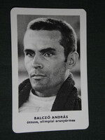 Card calendar, sports propaganda, Olympic champions, András Balczó bronze medalist, 1973, (5)