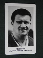Card calendar, sports propaganda, Olympic champions, weightlifting gold medalist Imre Földi, 1973, (5)