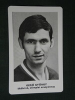 Kártyanaptár,Sportpropaganda,Olimpia bajnokok,Gedó György ökölvívó, aranyérmes, 1973,   (5)