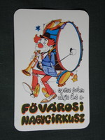 Card calendar, Budapest Grand Circus, Budapest, graphic artist, clown, 1972, (5)