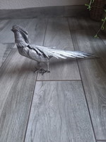 Sumptuous old large silver-plated pheasant statue (17x30x6.5 cm)