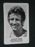 Kártyanaptár,Sportpropaganda,Olimpia bajnokok,Hegedüs Csaba birkózó aranyérem, 1973,   (5)