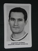Card calendar, sports propaganda, Olympic champions, weightlifting bronze medalist György Horváth, 1973, (5)
