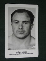 Card calendar, sports propaganda, Olympic champions, Lajos Szücs weightlifting silver medalist, 1973, (5)