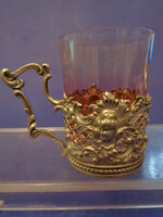 Antique silver angel putto cup