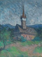 András Mikola - Nagybánya church - featured in the auction