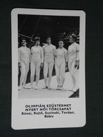 Kártyanaptár,Sportpropaganda,Olimpia bajnokok,női tőrcsapat,Bóbis,Rejtő, ezüstérmes, 1973,   (5)