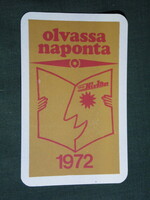 Kártyanaptár, Zalai Hírlap napilap,újság,magazin,grafikai rajzos, 1972,   (5)