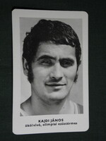 Card calendar, sports propaganda, Olympic champions, boxer János Kajdi, silver medalist, 1973, (5)
