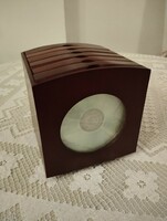 Sötétbarna fa CD tartó kiváló állapotban