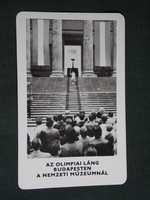 Kártyanaptár,Sportpropaganda,Olimpia bajnokok,Budapest olimpiai láng,nemzeti múzeum, 1973,   (5)