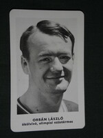 Card calendar, sports propaganda, Olympic champions, László Orbán boxer silver medalist, 1973, (5)