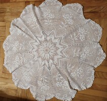 Antique cotton lace round tablecloth 105cm
