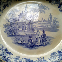 English deep plate antique - 1800s - art&decoration