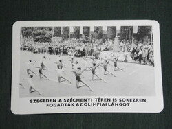 Card calendar, sports propaganda, Olympic champions, reception of the Olympic flame in Szeged, 1973, (5)