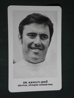 Kártyanaptár,Sportpropaganda,Olimpia bajnokok,Dr Kamuti Jenő tőrvívó ezüstérmes, 1973,   (5)