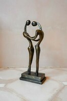 Art Deco-Érintés- Nagy méretű gyönyörű bronz szobor 44 cm.