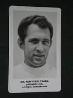 Kártyanaptár,Sportpropaganda,Olimpia bajnokok,Dr Fenyvesi Csaba párbajtőr aranyérmes, 1973,   (5)
