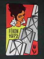 Card calendar, fékon men's underwear factory, graphic designer, female model, 1972, (5)