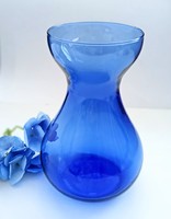 Blue glass hyacinth vase 15x7cm