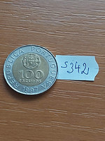 Portugal 100 escudos 1997 pedro nunes, bimetal s342