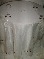 Floral curtain with golden sequins embroidered with burgundy and gold in beautiful vintage material