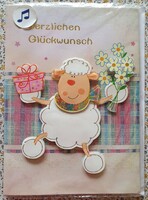 Music greeting postcard with envelope greeting card greeting card postcard pure German