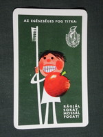 Kártyanaptár, Egészségügyi felvilágosítás, moss fogat ,grafikai rajzos, humoros, 1972,   (5)