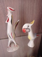 Ravenclaw art deco rooster + parrot porcelain