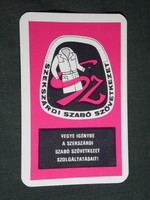 Card calendar, Tolna county tailor's cooperative, clothing, fashion, Szekszárd, graphic artist, 1972, (5)