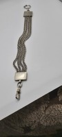 Four-line silver pocket watch chain
