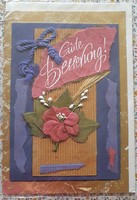 Greetings embossed postcard with envelope greeting card greeting card postcard pure German