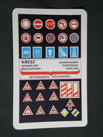 Card calendar, fkbt road accident prevention council, Budapest, graphic, cress rules, 1972, (5)