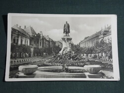 Postcard, Szekszárd, János Garay statue, square detail