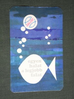 Card calendar, fish for fish company, Budapest, graphic artist, 1972, (5)