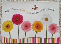 Postcard greeting card greeting card postcard with pure German gerbera butterfly pattern