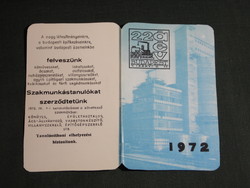 Card calendar, Year 22, state construction company, Budapest, 1972, (5)