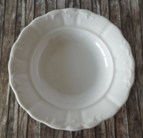 Régi fehér indamintás jelzett Zsolnay mély tányér