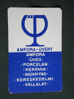 Card calendar, amphora uvért company, Budapest, ceramic, plastic, porcelain, 1971, (5)